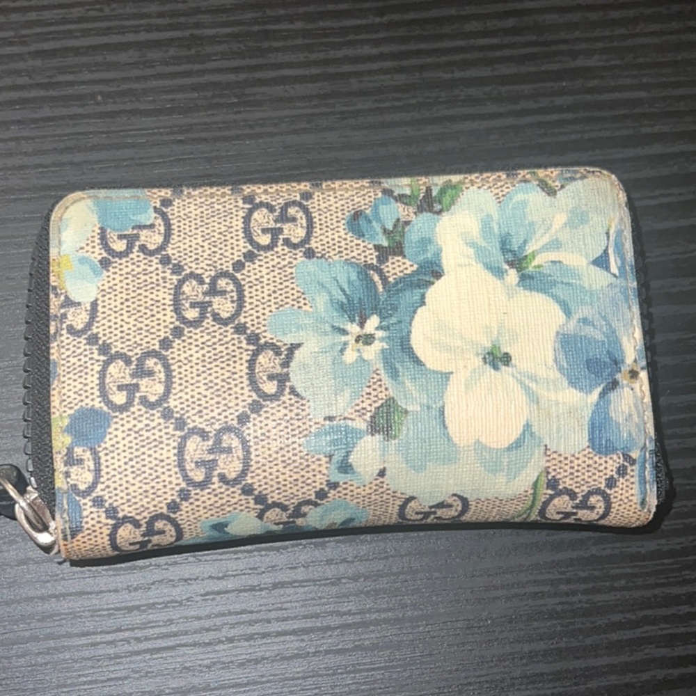 Gucci Blue Floral Wallet